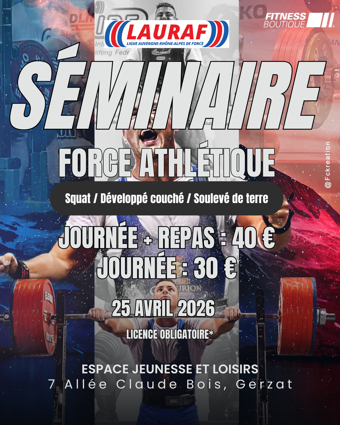 Séminaire Force Athlétique